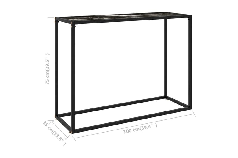 Konsolipöytä musta 100x35x75 cm karkaistu lasi - Huonekalut - Pöytä & ruokailuryhmä - Apupöytä & sivupöytä - Konsolipöytä
