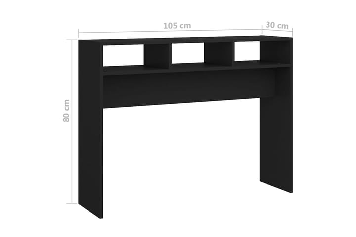 Konsolipöytä musta 105x30x80 cm lastulevy - Konsolipöytä - Eteispöytä