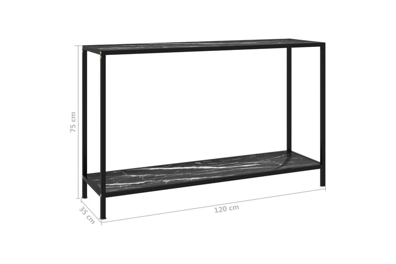 Konsolipöytä musta 120x35x75 cm karkaistu lasi - Musta - Huonekalut - Pöytä & ruokailuryhmä - Apupöytä & sivupöytä - Konsolipöytä