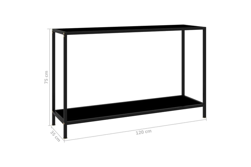 Konsolipöytä musta 120x35x75 cm karkaistu lasi - Musta - Huonekalut - Pöytä & ruokailuryhmä - Apupöytä & sivupöytä - Konsolipöytä
