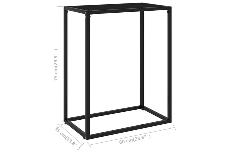 Konsolipöytä musta 60x35x75 cm karkaistu lasi - Huonekalut - Pöytä & ruokailuryhmä - Apupöytä & sivupöytä - Konsolipöytä