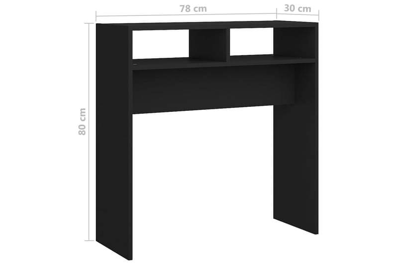 Konsolipöytä musta 78x30x80 cm lastulevy - Huonekalut - Pöytä & ruokailuryhmä - Apupöytä & sivupöytä - Konsolipöytä