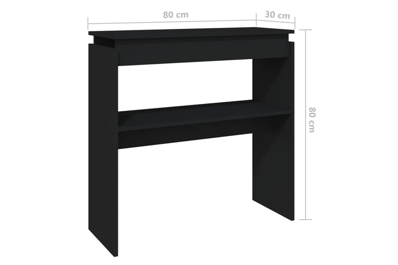 Konsolipöytä musta 80x30x80 cm lastulevy - Musta - Huonekalut - Pöytä & ruokailuryhmä - Apupöytä & sivupöytä - Konsolipöytä