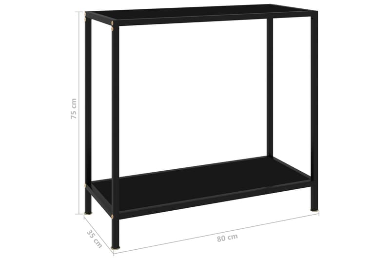 Konsolipöytä musta 80x35x75 cm karkaistu lasi - Musta - Huonekalut - Pöytä & ruokailuryhmä - Apupöytä & sivupöytä - Konsolipöytä