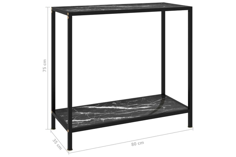 Konsolipöytä musta 80x35x75 cm karkaistu lasi - Musta - Huonekalut - Pöytä & ruokailuryhmä - Apupöytä & sivupöytä - Konsolipöytä