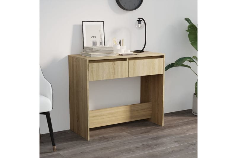 Konsolipöytä Sonoma-tammi 89x41x76,5 cm teräs - Beige - Huonekalut - Pöytä & ruokailuryhmä - Apupöytä & sivupöytä - Konsolipöytä