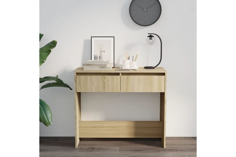 Konsolipöytä Sonoma-tammi 89x41x76,5 cm teräs - Beige - Huonekalut - Pöytä & ruokailuryhmä - Apupöytä & sivupöytä - Konsolipöytä