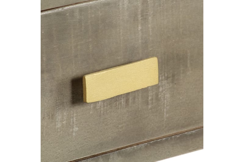 Konsolipöytä täysi mangopuu harmaa messinki 110x35x76 cm - Huonekalut - Pöytä & ruokailuryhmä - Apupöytä & sivupöytä - Konsolipöytä
