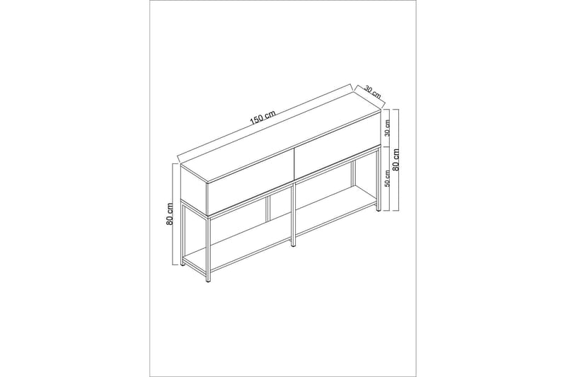 Konsolipöytä Tejmon 150 cm - Harmaa - Konsolipöytä - Eteispöytä