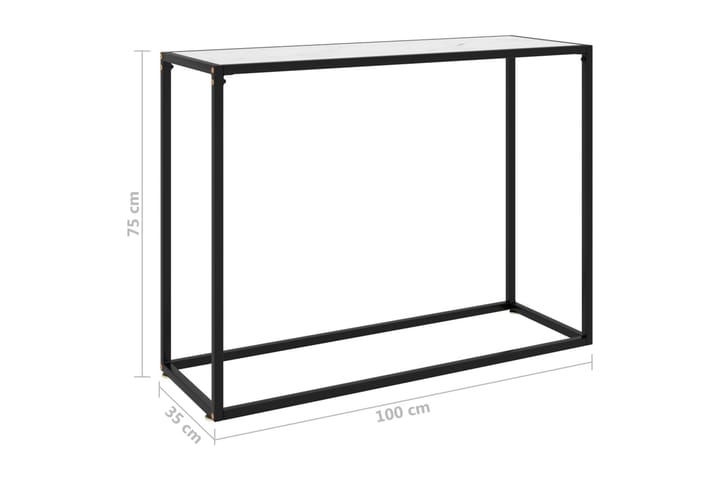Konsolipöytä valkoinen 100x35x75 cm karkaistu lasi - Konsolipöytä - Eteispöytä