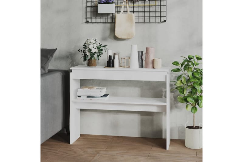Konsolipöytä valkoinen 102x30x80 cm lastulevy - Valkoinen - Huonekalut - Pöytä & ruokailuryhmä - Apupöytä & sivupöytä - Konsolipöytä