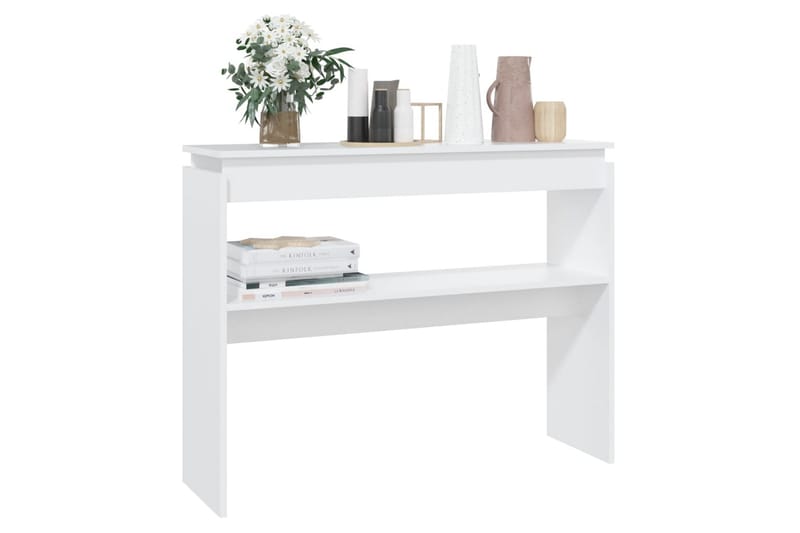 Konsolipöytä valkoinen 102x30x80 cm lastulevy - Valkoinen - Huonekalut - Pöytä & ruokailuryhmä - Apupöytä & sivupöytä - Konsolipöytä
