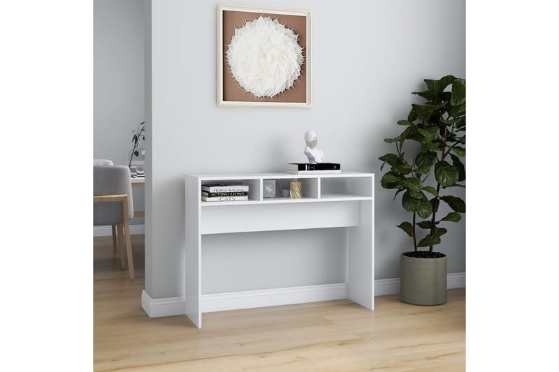 Konsolipöytä valkoinen 105x30x80 cm lastulevy - Huonekalut - Pöytä & ruokailuryhmä - Apupöytä & sivupöytä - Konsolipöytä