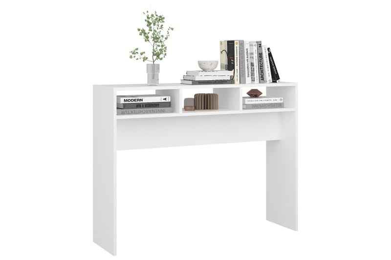 Konsolipöytä valkoinen 105x30x80 cm lastulevy - Huonekalut - Pöytä & ruokailuryhmä - Apupöytä & sivupöytä - Konsolipöytä