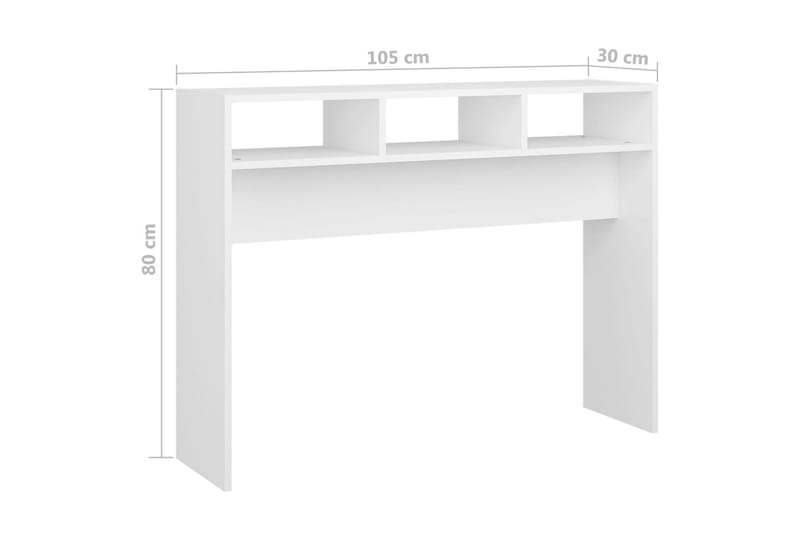 Konsolipöytä valkoinen 105x30x80 cm lastulevy - Huonekalut - Pöytä & ruokailuryhmä - Apupöytä & sivupöytä - Konsolipöytä