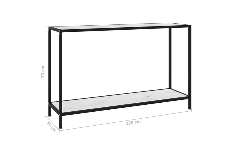 Konsolipöytä valkoinen 120x35x75 cm karkaistu lasi - Valkoinen - Huonekalut - Pöytä & ruokailuryhmä - Apupöytä & sivupöytä - Konsolipöytä