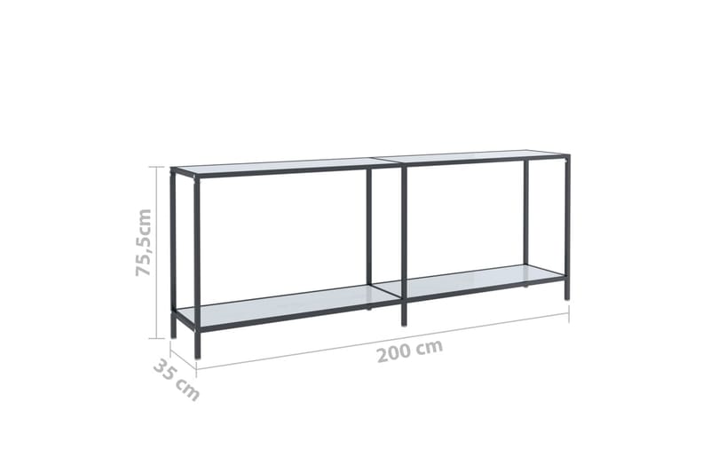 Konsolipöytä valkoinen 200x35x75,5 cm karkaistu lasi - Valkoinen - Huonekalut - Pöytä & ruokailuryhmä - Apupöytä & sivupöytä - Konsolipöytä