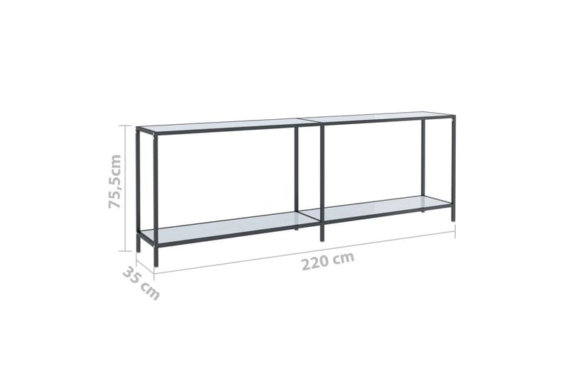 Konsolipöytä valkoinen 220x35x75,5 cm karkaistu lasi - Valkoinen - Huonekalut - Pöytä & ruokailuryhmä - Apupöytä & sivupöytä - Konsolipöytä