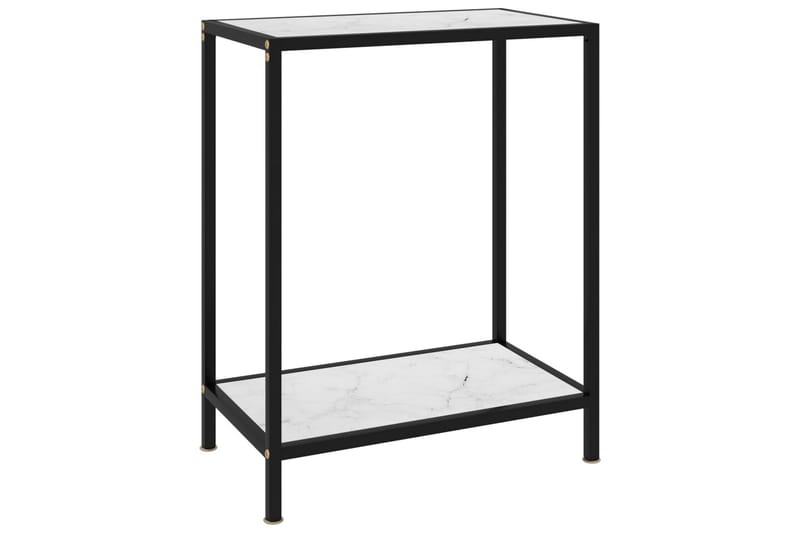 Konsolipöytä valkoinen 60x35x75 cm karkaistu lasi - Valkoinen - Huonekalut - Pöytä & ruokailuryhmä - Apupöytä & sivupöytä - Konsolipöytä