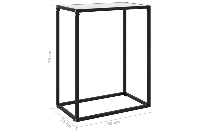 Konsolipöytä valkoinen 60x35x75 cm karkaistu lasi - Huonekalut - Pöytä & ruokailuryhmä - Apupöytä & sivupöytä - Konsolipöytä