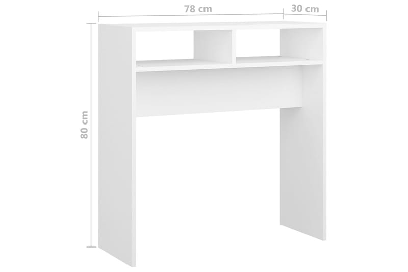 Konsolipöytä valkoinen 78x30x80 cm lastulevy - Huonekalut - Pöytä & ruokailuryhmä - Apupöytä & sivupöytä - Konsolipöytä