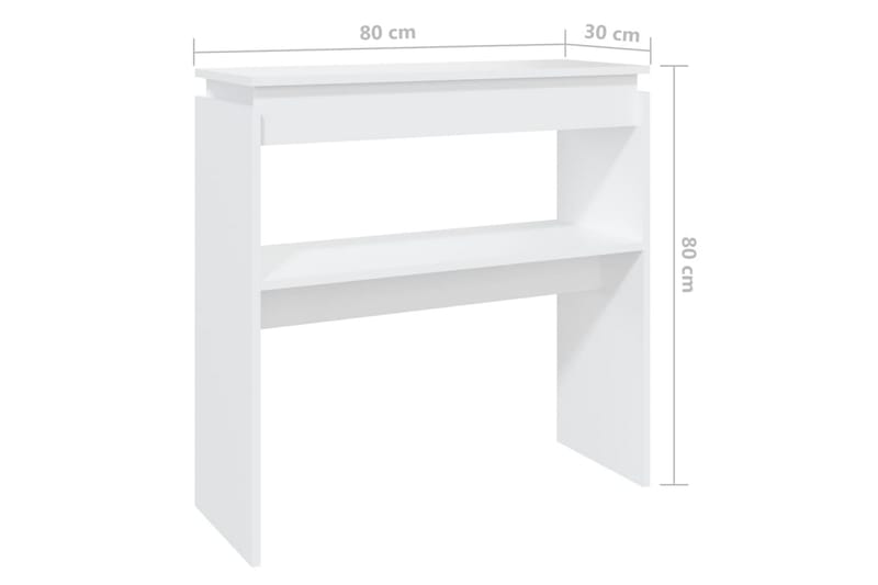 Konsolipöytä valkoinen 80x30x80 cm lastulevy - Valkoinen - Huonekalut - Pöytä & ruokailuryhmä - Apupöytä & sivupöytä - Konsolipöytä