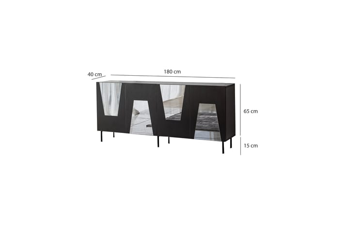 Konsolipöytä Vigonza 180 cm - Musta - Konsolipöytä - Eteispöytä