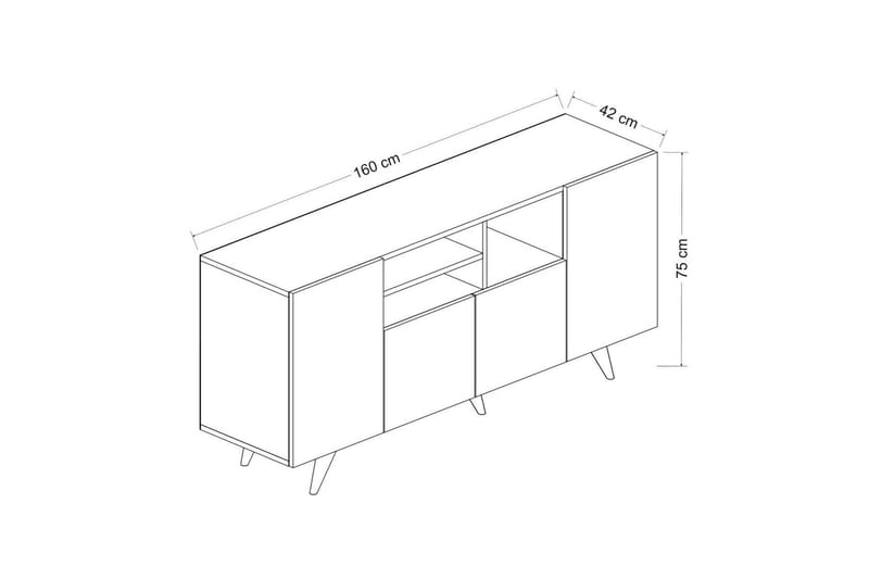 Konsolipöytä Zuhal 160 cm - Pähkinä/Musta - Konsolipöytä - Eteispöytä