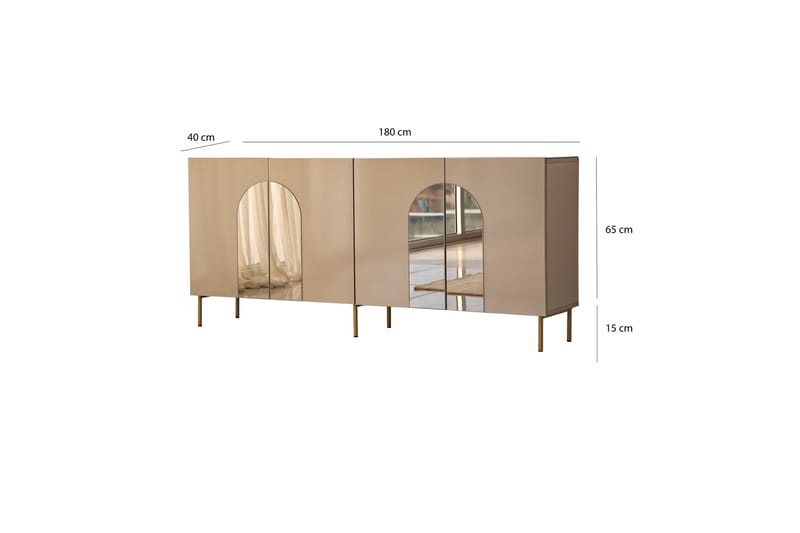 Konsolipöytä Puento 180 cm - Pronssi/Kulta - Säilytys - Säilytyskalusteet - Senkki
