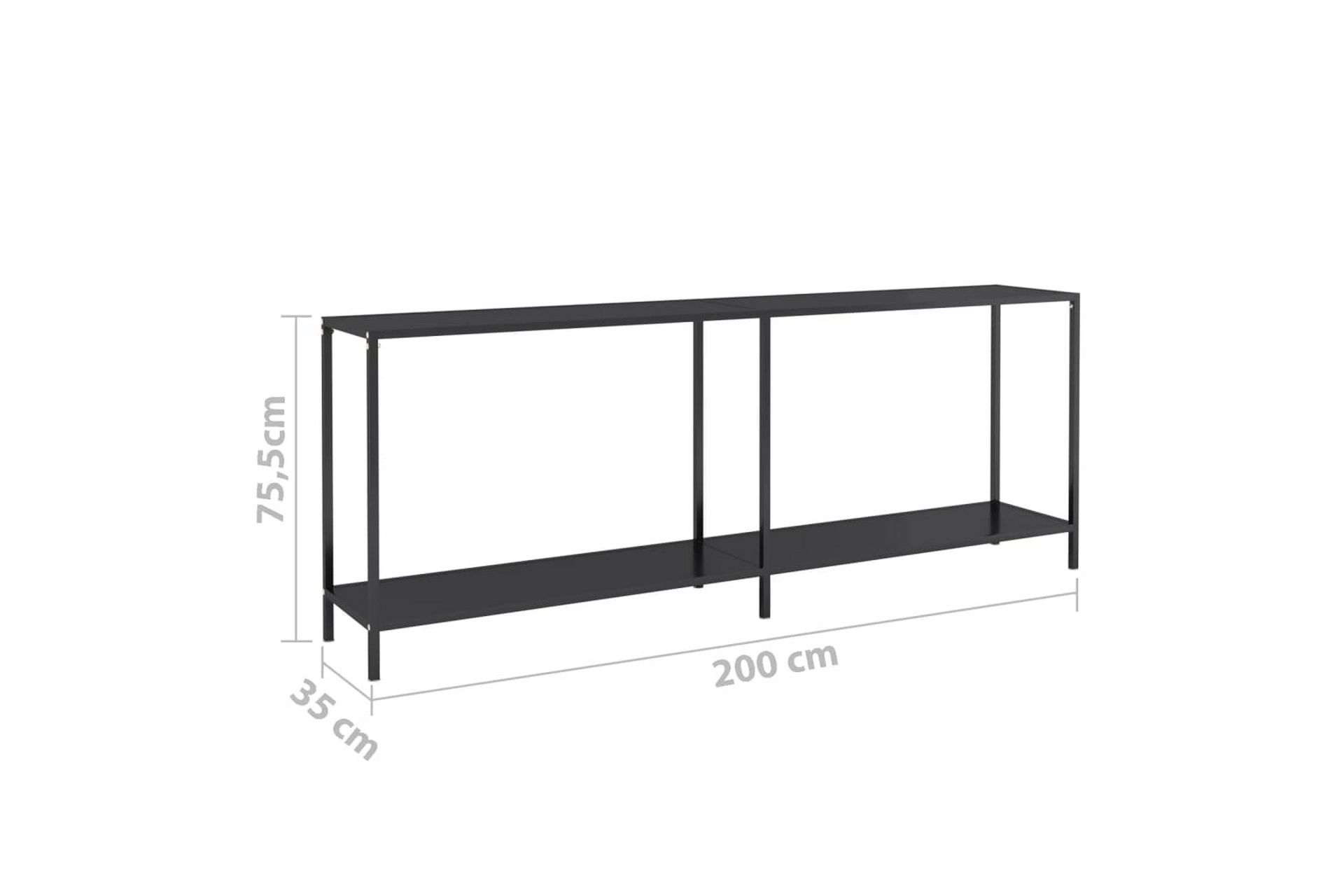 Konsolipöytä musta 200x35x75,5 cm karkaistu lasi - Musta - Huonekalut - Pöytä & ruokailuryhmä - Apupöytä & sivupöytä - Konsolipöytä