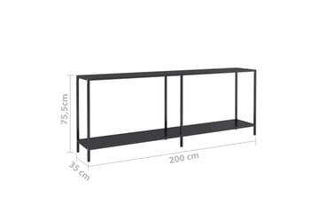 Konsolipöytä musta 200x35x75,5 cm karkaistu lasi - Musta - Huonekalut - Pöytä & ruokailuryhmä - Apupöytä & sivupöytä - Konsolipöytä