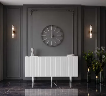 konsolipöytä Nordure Capella (140 x 60 x 40 cm) Valkoinen - Valkoinen - Huonekalut - Pöytä & ruokailuryhmä - Apupöytä & sivupöytä - Eteispöytä