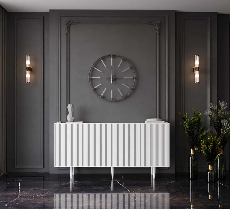konsolipöytä Nordure Capella (160 x 60 x 40 cm) Valkoinen - Valkoinen - Huonekalut - Pöytä & ruokailuryhmä - Apupöytä & sivupöytä - Eteispöytä