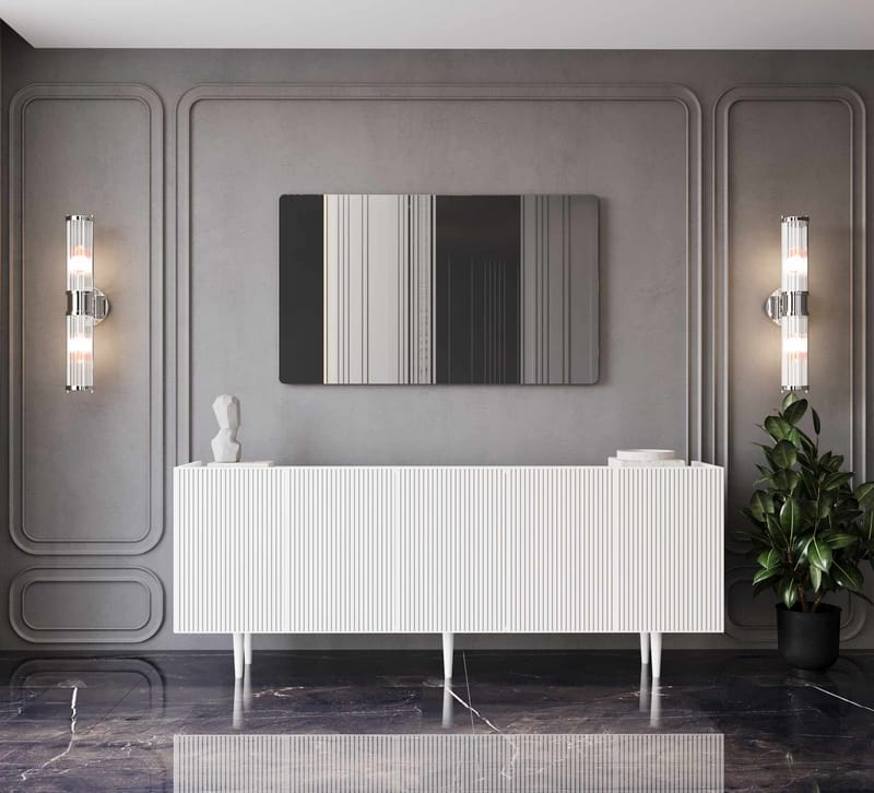konsolipöytä Nordure Capella (180 x 60 x 40 cm) Valkoinen - Valkoinen - Huonekalut - Pöytä & ruokailuryhmä - Apupöytä & sivupöytä - Eteispöytä