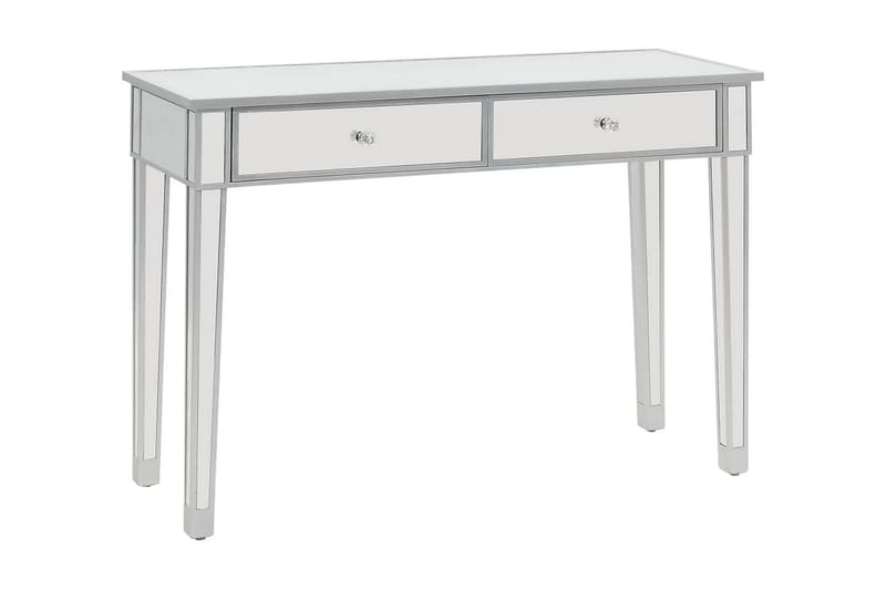 Peilikoristeltu konsolipöytä MDF ja lasi 106,5x38x76,5 cm - Hopea - Huonekalut - Pöytä & ruokailuryhmä - Apupöytä & sivupöytä - Konsolipöytä