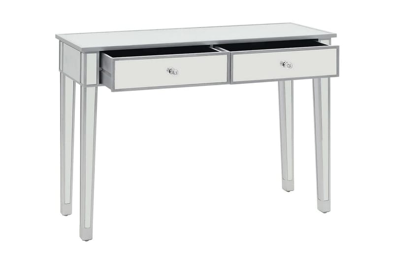 Peilikoristeltu konsolipöytä MDF ja lasi 106,5x38x76,5 cm - Hopea - Huonekalut - Pöytä & ruokailuryhmä - Apupöytä & sivupöytä - Konsolipöytä