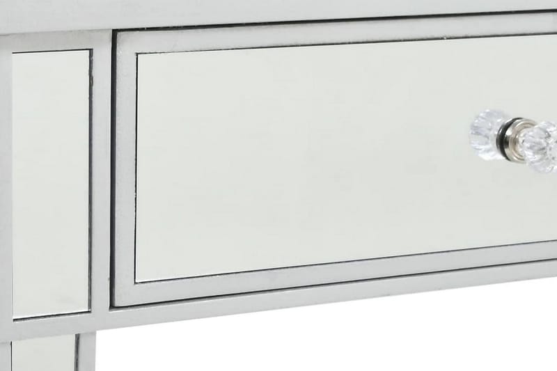 Peilikoristeltu konsolipöytä MDF ja lasi 106,5x38x76,5 cm - Hopea - Huonekalut - Pöytä & ruokailuryhmä - Apupöytä & sivupöytä - Konsolipöytä
