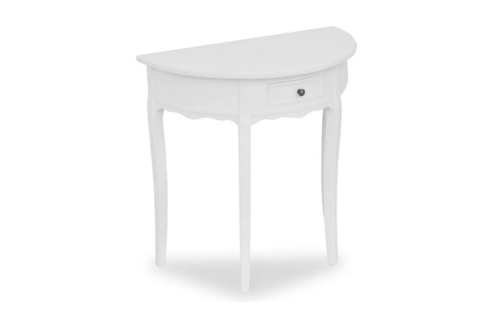 Puolipyöreä sivupöytä vetolaatikolla Valkoinen - Valkoinen - Konsolipöytä - Eteispöytä