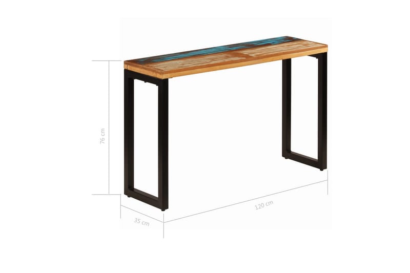 Sivupöytä 120x35x76 cm kierrätetty puu ja teräs - Ruskea - Huonekalut - Pöytä & ruokailuryhmä - Apupöytä & sivupöytä - Konsolipöytä