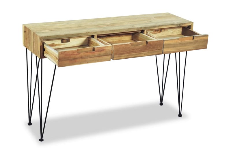 Sivupöytä 120x35x76 cm Kiinteä tiikki - Ruskea - Huonekalut - Pöytä & ruokailuryhmä - Apupöytä & sivupöytä - Konsolipöytä