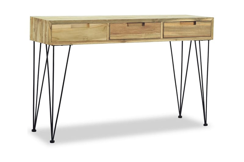 Sivupöytä 120x35x76 cm Kiinteä tiikki - Ruskea - Huonekalut - Pöytä & ruokailuryhmä - Apupöytä & sivupöytä - Konsolipöytä