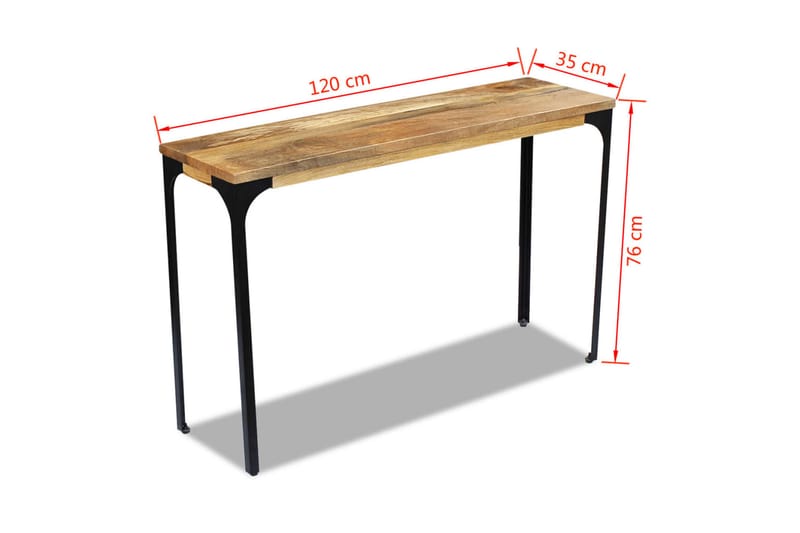 Sivupöytä Mangopuu 120x35x76 cm - Ruskea - Huonekalut - Pöytä & ruokailuryhmä - Apupöytä & sivupöytä - Konsolipöytä