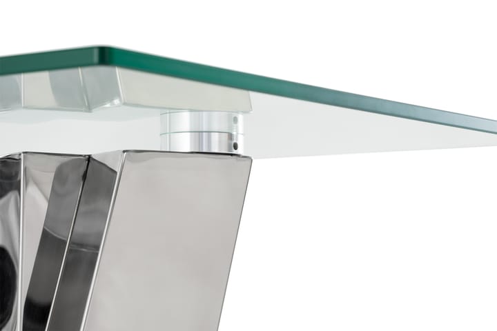 Sivupöytä Mujtaba 50 cm - Ruostumaton/Lasi/Läpinäkyvä - Konsolipöytä - Eteispöytä