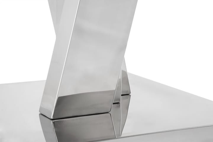Sivupöytä Mujtaba 50 cm - Ruostumaton/Lasi/Läpinäkyvä - Konsolipöytä - Eteispöytä