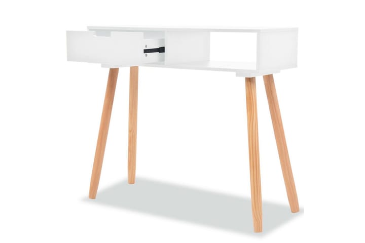 Sivupöytä Täysi mänty 80x30x72 cm Valkoinen - Valkoinen - Konsolipöytä - Eteispöytä