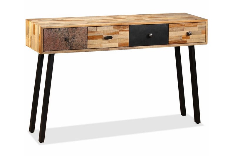 Sivupöytä Täysi Uusiokäytetty Tiikki 120x30x76 cm - Monivärinen - Huonekalut - Pöytä & ruokailuryhmä - Apupöytä & sivupöytä - Konsolipöytä