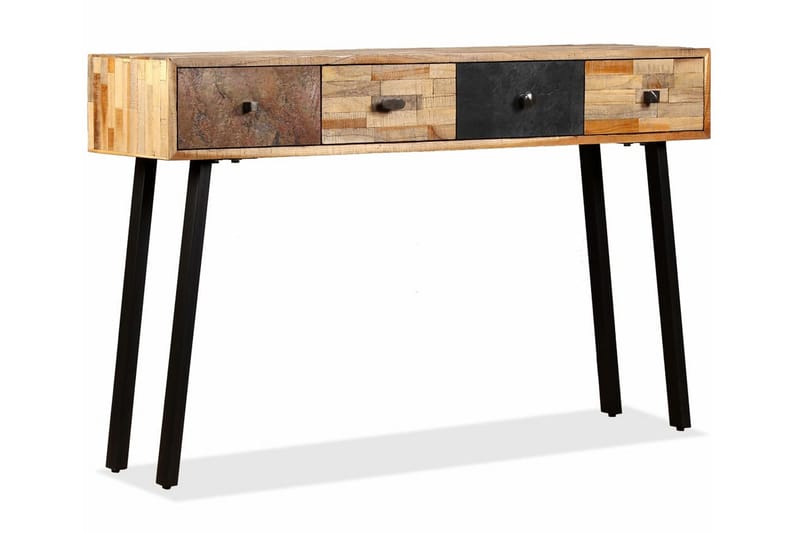 Sivupöytä Täysi Uusiokäytetty Tiikki 120x30x76 cm - Monivärinen - Huonekalut - Pöytä & ruokailuryhmä - Apupöytä & sivupöytä - Konsolipöytä