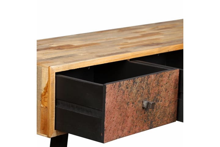 Sivupöytä Täysi Uusiokäytetty Tiikki 120x30x76 cm - Monivärinen - Konsolipöytä - Eteispöytä