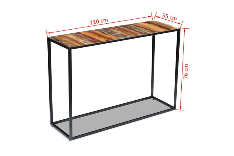 Sivupöytä Täysi Uusiokäytetty Puu 110x35x76 cm - Monivärinen - Huonekalut - Pöytä & ruokailuryhmä - Apupöytä & sivupöytä - Konsolipöytä