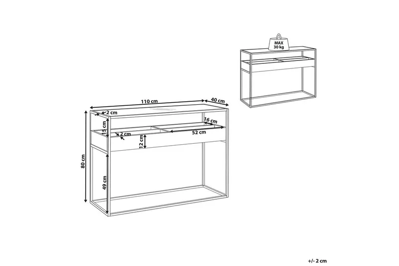 Konsolipöytä Waco - Huonekalut - Pöytä & ruokailuryhmä - Apupöytä & sivupöytä - Konsolipöytä